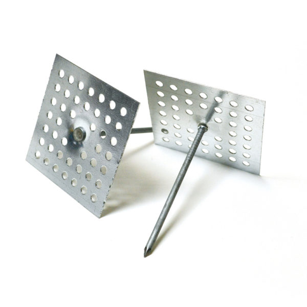 Two perforated insulation anchors