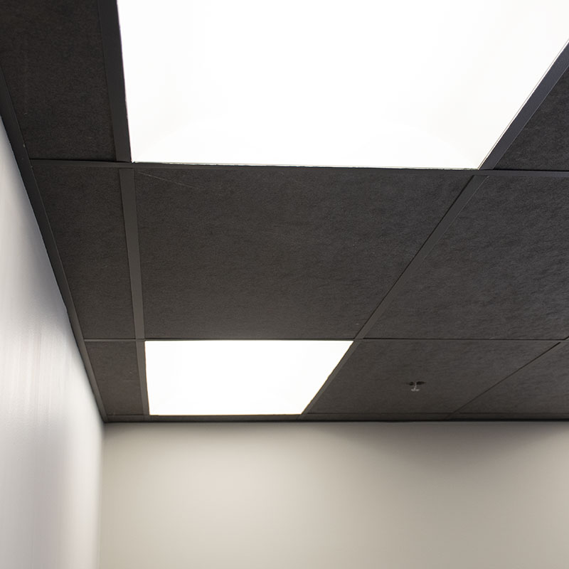 15m2 BLACK CEILING TILES AND FULL BLACK SUSPENDED CEILING GRID SYSTEM COMPLETE 