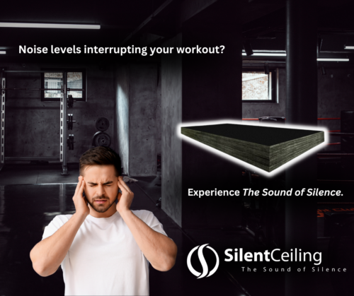 Gymnasium acoustic treatment - SilentCeiling™ Black Theater Board